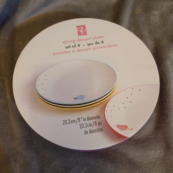 ADORABLE Dessert plate set. Easter birds, colourful new, and unused - Picture 2 of 13